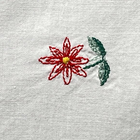 Embroidered White Tablecloth Floral Baskets & Cutwork Design Rectangular 98X66 - Picture 4 of 13